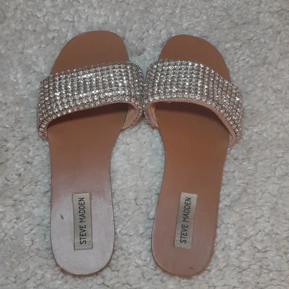 STEVE MADDEN Heather Blingy Sandal Slides Size 8.5 - Picture 14 of 17